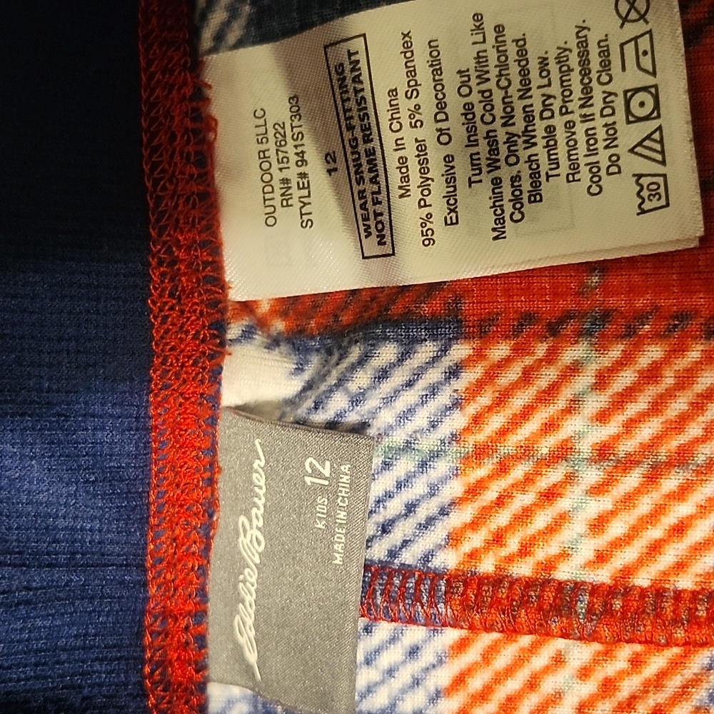Eddie Bauer Kids 2pc Fleece Pj's Sz 12 - Picture 4 of 5